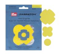 Prym 921006 FabPatch STRETCH Rub-on Patch Giallo (3 pezzi) - Toppe autoadesive bi-elastiche di riparazione per abbigliamento sportivo, leggings, giacche e sneakers - Riparazione tessile senza cuciture