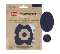 Prym 921020 FabPatch MERINO Rub-on Patch Marine (2 pezzi) - Toppe autoadesive di riparazione in 100% lana merino per maglioni, maglieria, biancheria intima e fodera interna - senza cuciture e