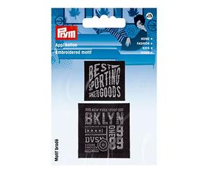 Prym 922007 - Etichetta per applicazione SPORTING/BKLYN, colore: Nero
