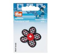 Prym 924261 Fiore nero/rosso/bianco a quadretti appliques