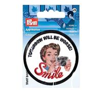 Prym 926079 - Applicazione retrò Smile, bianco/nero/rosso