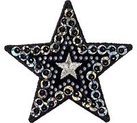 Prym 926464 - Decorazione a forma di stella con paillettes, nero/argento