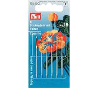 Prym Aghi Da Ricamo Per Lana N 18 Con Punta Set Da 6 Pezzi, 50 mm Lunghezza x 1,20 mm Spessore, Argento