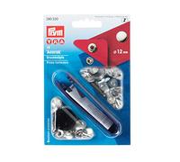 Prym Press Fasteners, Silver, '12 mm Anorak Non-Sew (Pack of 10)'