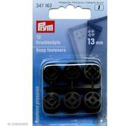 Prym Bottone A Pressione, Plastic, Nero, 13 mm, schwarz, 12 Stück, unità