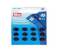 Prym Bottoni Automatici, Metal, Nero, 9 mm, 12 unità
