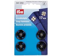 Prym Bottoni A Pressione da Cucire, 4 Pezzi, Diametro: 17 mm, Nero