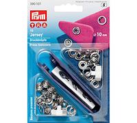 Prym Nähfrei Druckknopf Jersey Zackenring, Messing Bottoni A Pressione, Plastic, Argento, 10 mm, silberfarbig, 10 Stück, unità