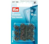Prym Bottoni a Pressione Rotondi In Plastica 18 Pezzi, Diametro: 10 mm, Nero