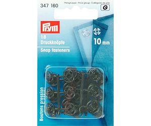 Prym Bottoni a Pressione Rotondi In Plastica 18 Pezzi, Diametro: 10 mm, Nero