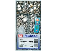 Prym Bottoni a Pressione 'Sport & Camping' 15mm 100pz Argento 390241 Colore Argento