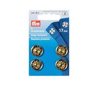 Prym Bottoni Automatici da Cucire, 17 mm, Confezione da 4, Ottone Dorato