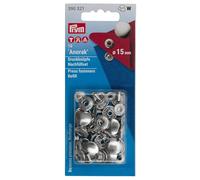 Prym Bottoni Automatici, Metal, Argento, 15 mm, silberfarbig, 10 Stück, unità