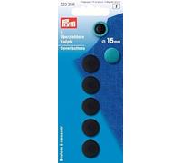 Prym-Bottoni con Coperchio, in plastica, Colore: Nero, 15 mm, 5 Pezzi