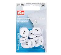 Prym - Bottoni da cucire lingerie in lino, 15 mm, colore: bianco