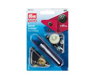 Prym Bottoni per Giacca a Vento, Ottone, Argento, 2.8 x 9.3 x 0.5 cm