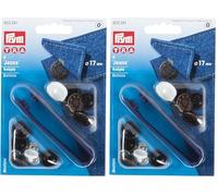 Prym Bottoni Per Jeans Disegno Con Corona Di Alloro 8 Pezzi, Dimensioni: 17 mm, Rame vecchio (Confezione da 2)