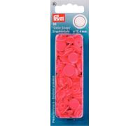Prym Bottoni Rotondi Automatici Senza Cuciture 30 Pezzi, Dimensioni: 12,4 mm, Lampone