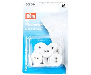 Prym Buttons, Acciaio Inossidabile, Lino, White, One Size