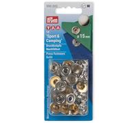 Prym Chiusure a Pressione in Argento Non Cucite, Metallo, d'Argento, 15 mm