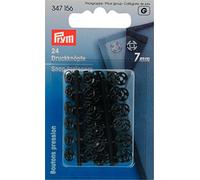 Prym 347156-1 Bottoni Automatici, Plastic, Nero, 7 mm, schwarz, 24 Stück, unità