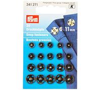 Prym Bottoni A Pressione, Poliuretano, Nero, 6-11 mm, Sortiert, Schwarz, 20 Stück, unità