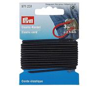 Prym Cordino Elastico, 60% ED 40% PES, Nero, Ø 2,5 mm