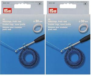 Prym Crochet Rings, White, rund 30mm-30 Stück-(624142 (Confezione da 2)
