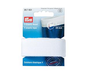 Prym Elastic Tape, 79% CO, 21% ED, White, 25 mm