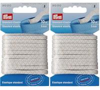 Prym Elastico Standard, 10 M Lunghezza x 5 mm Spessore, Bianco (Confezione da 2)