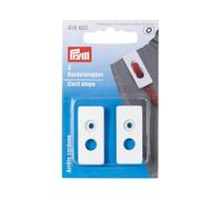 Prym Fermacorda Rettangolare a 2 Fori, Bianco, 9,3 x 5,7 x 0,7 cm