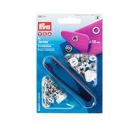 Prym Fissatore Pressione E Bottoni, Plastic, Bianco, 10 mm, Weiß, 10 Stück, unità