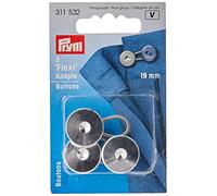 Prym Flessibile Pulsanti, plastica e Metallo, Argento, Taglia Unica, 3 unità