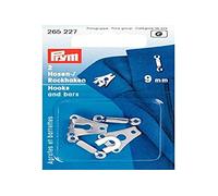 Prym Ganci per Pantaloni E Gonna, Metal, Argento, Larghezza 9 mm, 2 Pezzi, 2 unità