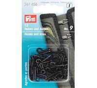 Prym Hooks And Eyes, Metallo, Black, 10.0 x 5.7 x 1.6 cm, 12 unità