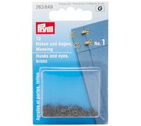 Prym Ganci E Occhielli, Ottone, Nero, No. 1, Piccola, 12 Pezzi, unità