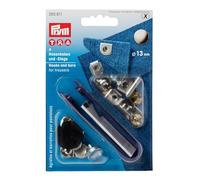 Prym Ganci e spranghette per Pantaloni 13 mm ossido, Metallo, Argento/Bronzo