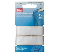Prym Loom Elastic Extra Morbido Bianco, Poliestere, 20 mm, Weiß, 2 m, 2 unità