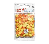 Prym Love Color Snaps 393602 - Mini bottoni a pressione in plastica, 9 mm, colore: Giallo chiaro, giallo e arancione