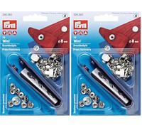 Prym Mini Bottoni A Pressione 10 Pezzi, Diametro: 8 mm, Argento (Confezione da 2)
