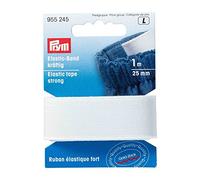 Prym - Nastro elastico, resistente, 25 mm, bianco, 1 m