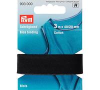 Prym Bias Binding Cotton, 100% CO, Black, 20 mm Falzung: 40/20 mm
