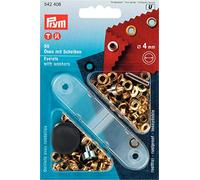 Prym Ojales con Arandela, Metal, Oro, 4 mm Innen Ø, goldfarbig, 50 Stück Occhielli con Rondella, unità