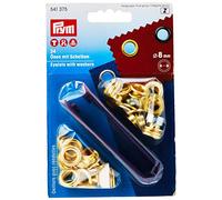 Prym Occhielli con Rondella in Ottone 24 Pezzi, Spessore: 8 mm, Oro