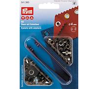 Prym, Occhielli con rondelle, Metallo, Ottone, 4 mm, 50 Pezzi