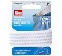 Prym 996403-1 Elastico in vita, antiscivolo, 25mm, Bianco, 1, 2m, Gomma, 25 mm