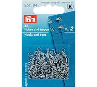 Prym - Prym in acciaio inossidabile argento (dimensione - 2) ganci e occhi - 1 unità