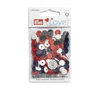 Prym Love Color Snaps-Mini Cucitura r/w/m Press Fasteners, White, Red, Navy, 9 mm