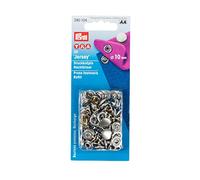 Prym Non- Sew Press Fasteners, Metallo, Silver, 10 mm, glatte Kappe, silberfarbig, 20 Stück