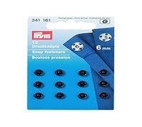 Prym Pulsanti, Metal, Nero, 6 mm, 12 unità
